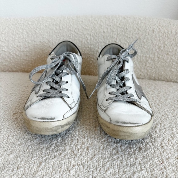 Golden Goose Super-Star Black, White & Silver Sneaker - Picture 9 of 15